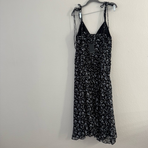 Emory Park Black and Blue Miriam Floral Ruched Midi Dress Size Large NWT - Picture 4 of 8